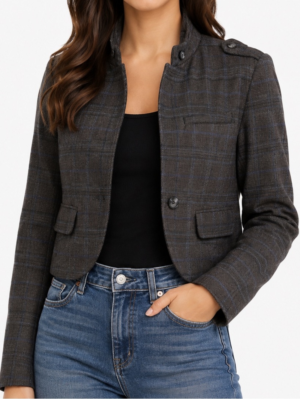 American Eagle Wool Tweed Crop Jacket SMALL
